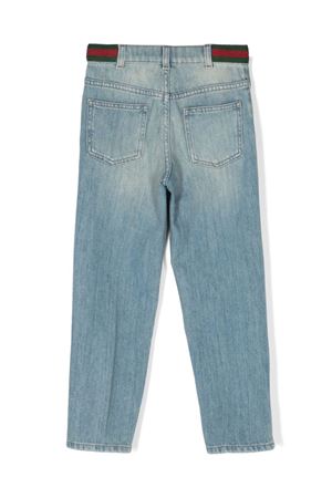 light-blue cotton jeans GUCCI KIDS | 759866XDCRW4447